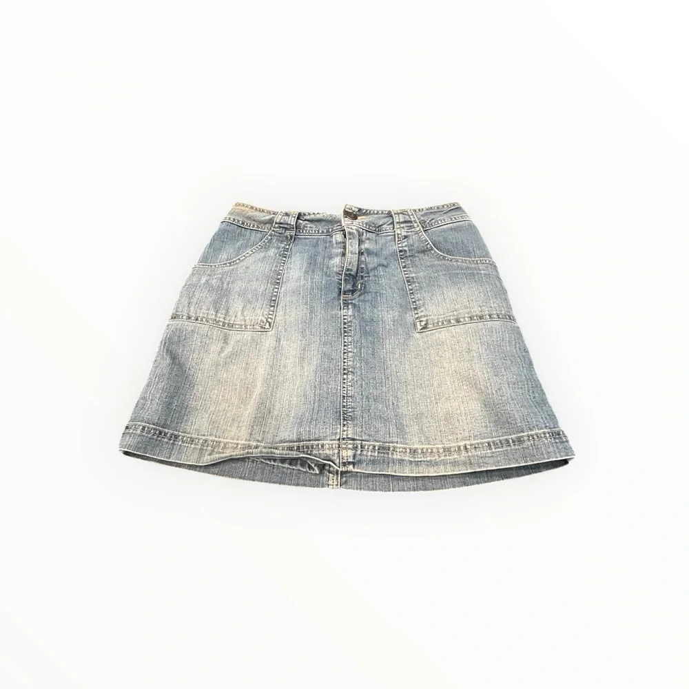 Saint John’s Bay‎ Stretch Denim Mini Skirt with Built-In Shorts Size 10